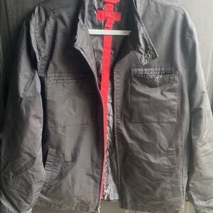 Men's Black Jacket with Red Lining